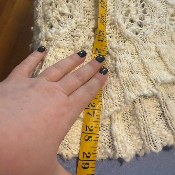 Lucky Brand Cream Crew Neck Sweater with Lacy Knit - Picture 5 of 7